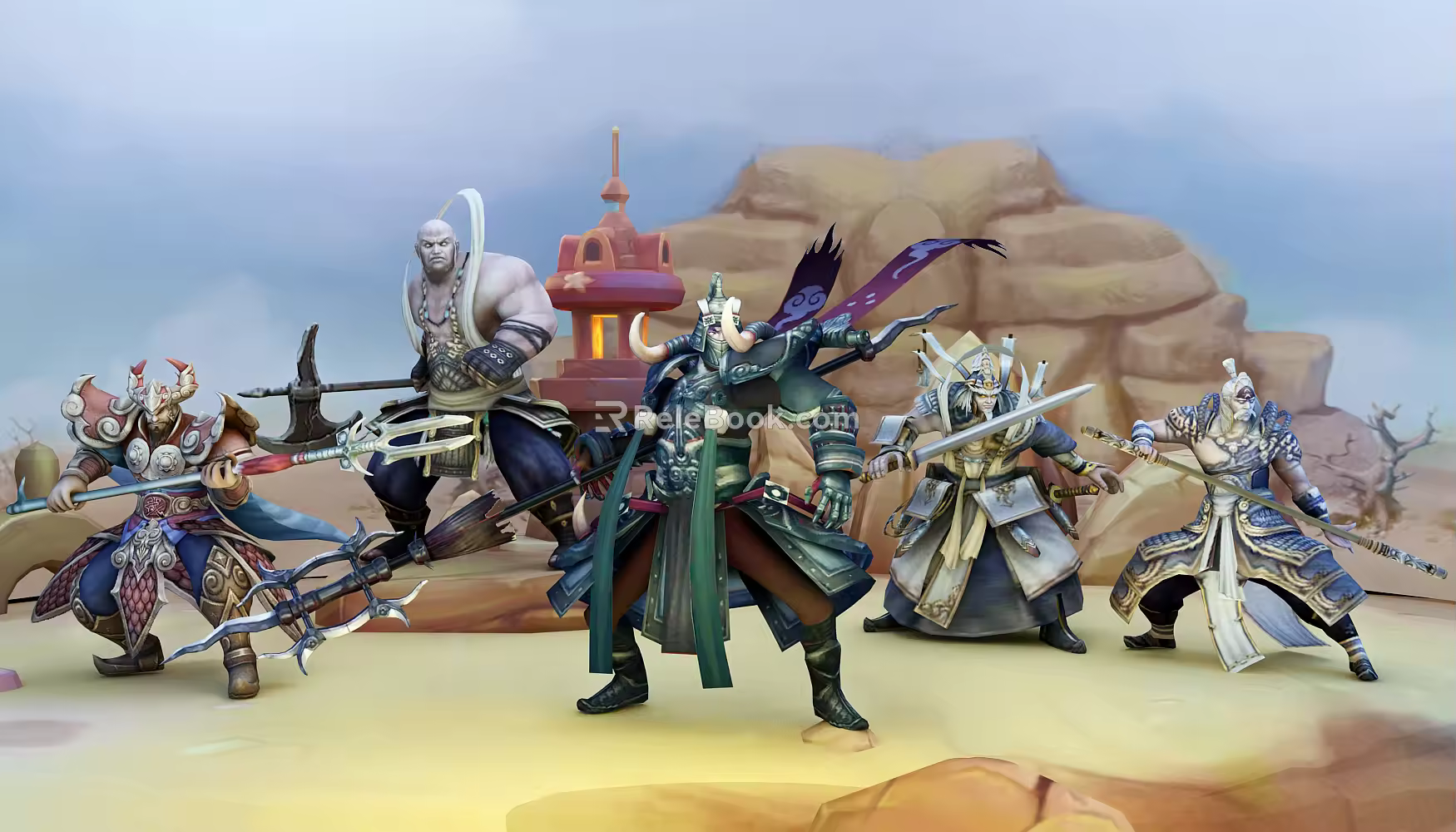 Modern game character warrior 3d model