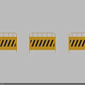 Temporary Yellow Safety Barriers with Black Stripes for Construction Sites 3d model