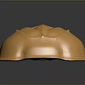 Detailed Golden Marine Horseshoe Crab With Shiny Carapace And Pointed Telson
