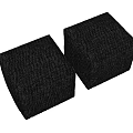 Two Modern Gray Textured Fabric Square Stools For Living Space 3d model