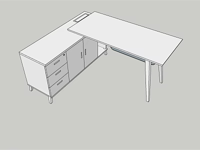 Modern Desk Desk 3d model