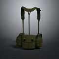 Green Military Style Backpack With Adjustable Straps And Utility Pockets 3d model