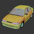 Vibrant Yellow Sedan With Clean Sleek Exterior Design And Reflective Surface
