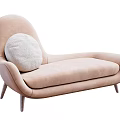 Modern Upholstered Chaise Lounge With Gray And Beige Fabric Pillows And Throw Blanket