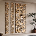 Wind wood wall decoration three-dimensional wall decoration 3d model