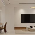 Elegant Modern Living And Dining Room Interior With Beige Sofa Coffee Tables And Round Chandelier