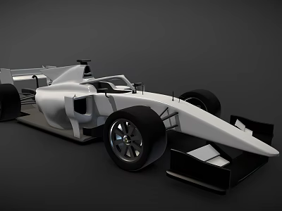 Sleek White Formula 1 Car With Aerodynamic Design Black Tires And Front Wing 3d model