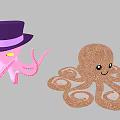 Octopus with a hat 3d model