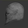 Medieval Knight Weapon Helmet With Steel Construction Cross Design And Protective Armor Gear
