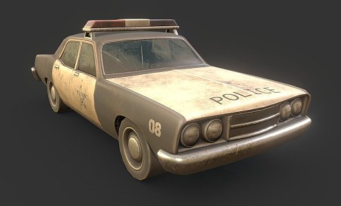 Modern old police car 3d model