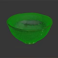 Green Crackled Glass Cup With Gold Rim And Smooth Interior Surface