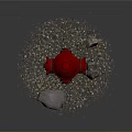 Red Fire Hydrant Outdoor Setting With Stones And Gravel On Ground