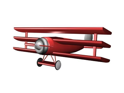 Red Biplane Electric Toy Model Featuring Kids Fun Play and Classic Design 3d model