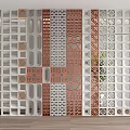 Architectural Perforated Wall Panel In Modern Style With Geometric Cutouts And White Gray Brown Tones