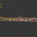 Modern Red Electric Train With Two Carriages On Grey Background And Reflection