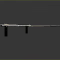 Blue Transparent Sword With Decorative Hilt And Scabbard On Black Background