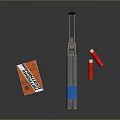 Tubular Weapon Featuring Detonator Box Red Fuses And Metal Structure Components 3d model