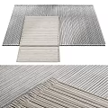Modern Square Rugs Arrangement With Striped Patterns And Neutral Tones 3d model