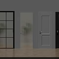 Various Design Hinged Doors For Home Interior With Glass And Solid Panels 3d model