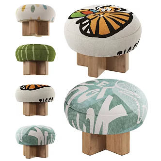 Sofa stool shoe stool 3d model