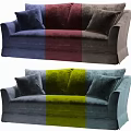 Green And Gray Velvet Two Seater Sofa With Soft Cushions For Living Room