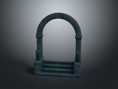 Gate House Stone Gate House Gate Post Stone Gate Post Ruin Gate Post Arch Stone Post Outdoor Articles Realistic 3d model