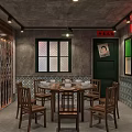 Fun Mario Themed Restaurant Interior With Question Mark Block Neon Signs And City Night View