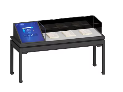 Cultural Center Interactive Display Case With Touchscreen And Three Exhibits 3d model