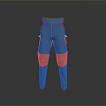 Stylish Pink Casual Pants with Multiple Pockets and Contrast Leg Panels Design