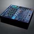 Professional DJ Mixer Control Panel With Knobs Faders And Display Screen