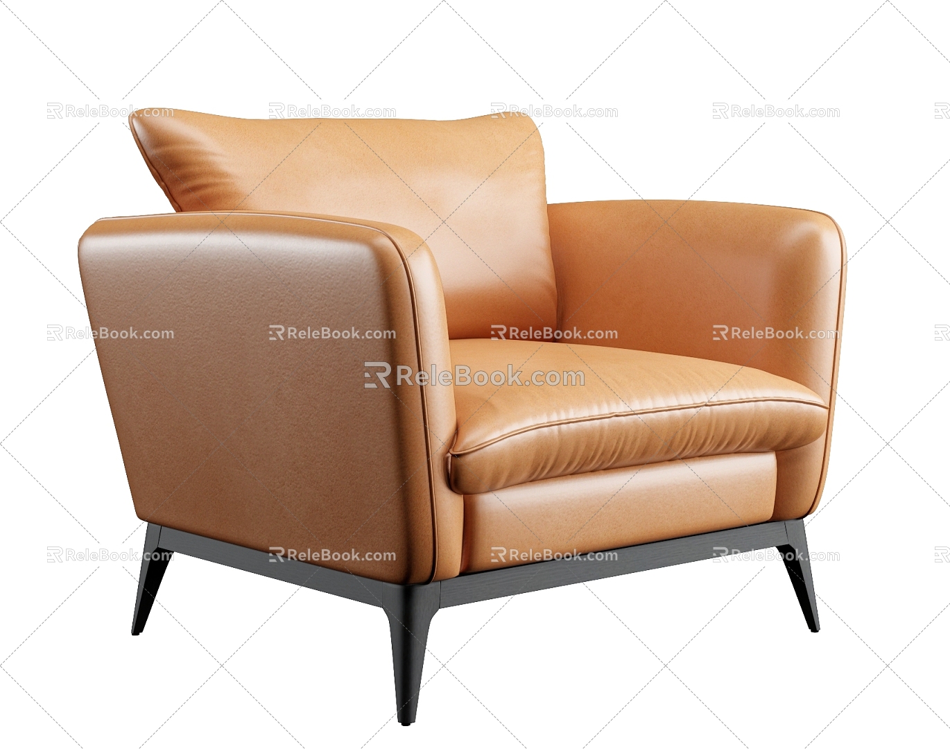 Leather Sofa Single Sofa 3d model