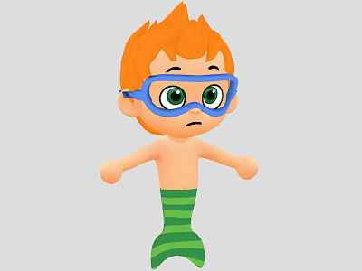 Mermaid 2 Game Character Game Character Anime Boy Cartoon Boy 3d model