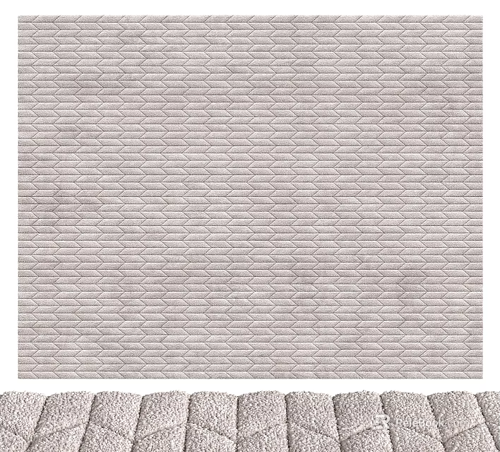 Light Gray Textured Square Rug For Home Decor 3d model