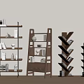 Modern Bookshelf Newspaper Rack 3d model