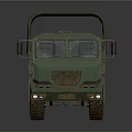 Green Military Truck With Canvas Covered Cargo Bed And Six Wheels