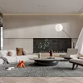 Modern sofa coffee table combination 3d model