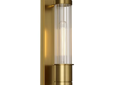 Modern Brass Wall Lamp With Clear Glass Shade And Cylindrical Design 3d model