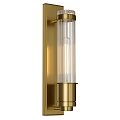 Modern Brass Wall Lamp With Clear Glass Shade And Cylindrical Design