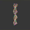 3D Rendered Blue DNA Double Helix Molecular Structure on Dark Background