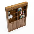 Wooden Bookcase With Multiple Shelves Holding Books And Decorative Figurines For Home