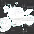 Modern Blue and Gray Motorcycle With Sleek Design Headlight Seat and Tires