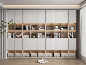 Modern Bookcase Cream Bookcase 3d model