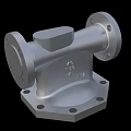 Industrial Metal Pipe Fitting With Flange Connections And Mounting Holes