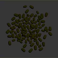 Green Granular Pet Food Pile On Dark Background For Healthy Diet