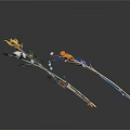 Decorative Rods With Panda Figurine Flower And Fruit Ornaments In Colorful Styles
