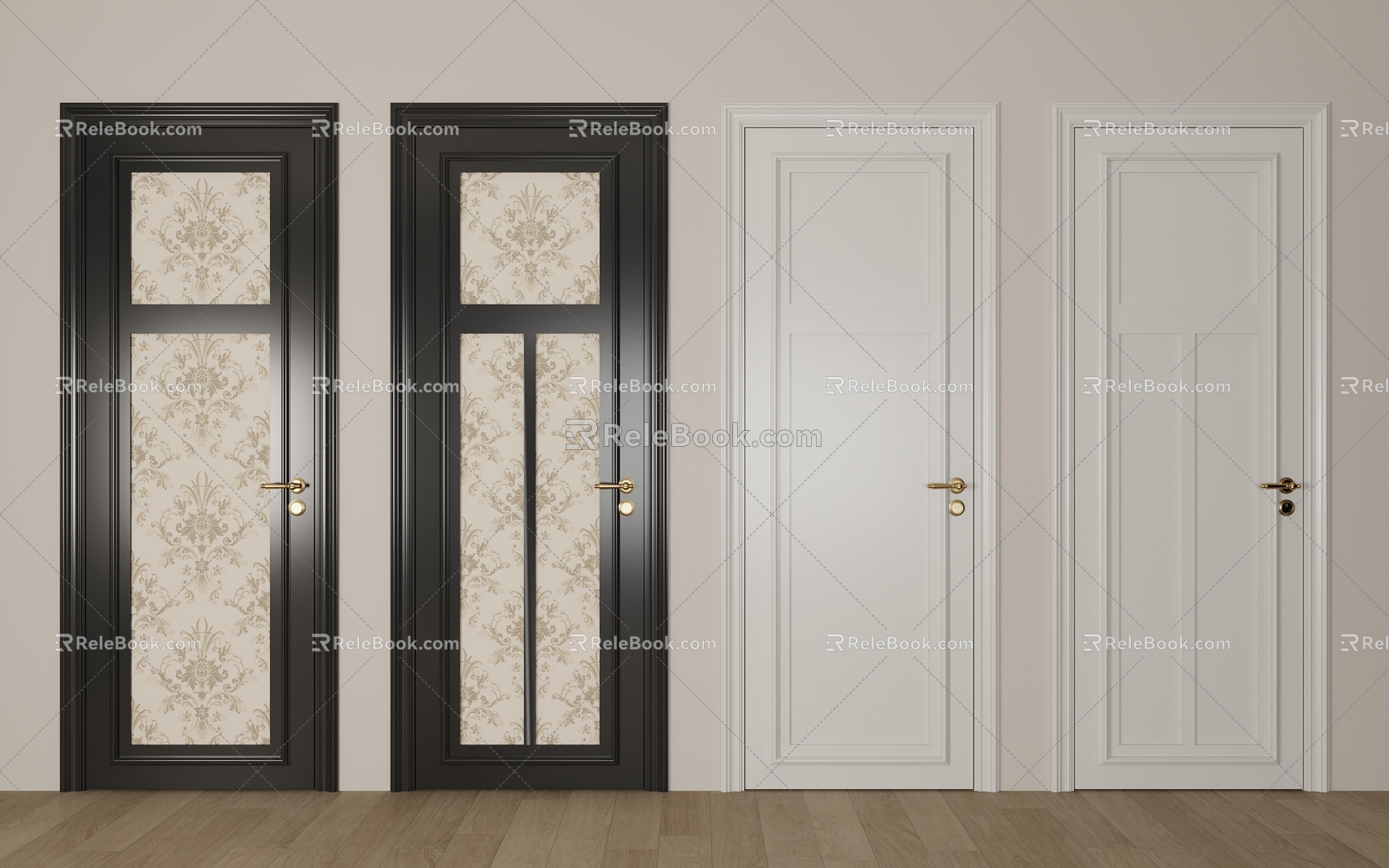 French Retro Door 3d model