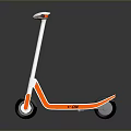 Modern Electric Scooter With White And Orange Body And Reflective Surface