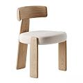 Nordic Log Fabric Casual Chair Dining Chair 3d model