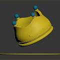 Golden Crown Fashion Accessory With Blue Decorative Balls And Circular Base