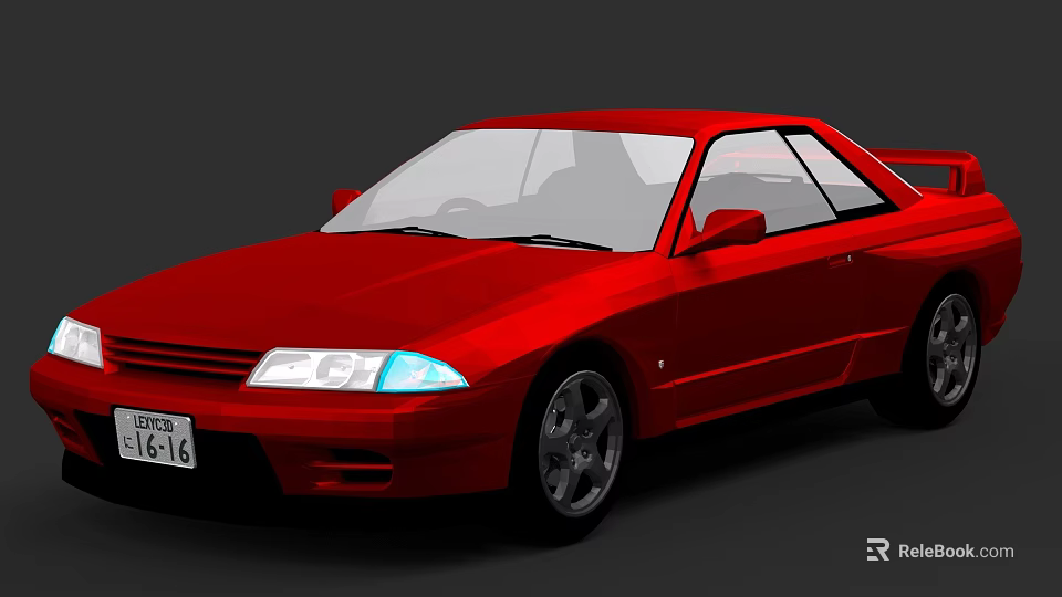 Red Two Door Sports Car With Stylish Front Design And Classic Look 3d model 